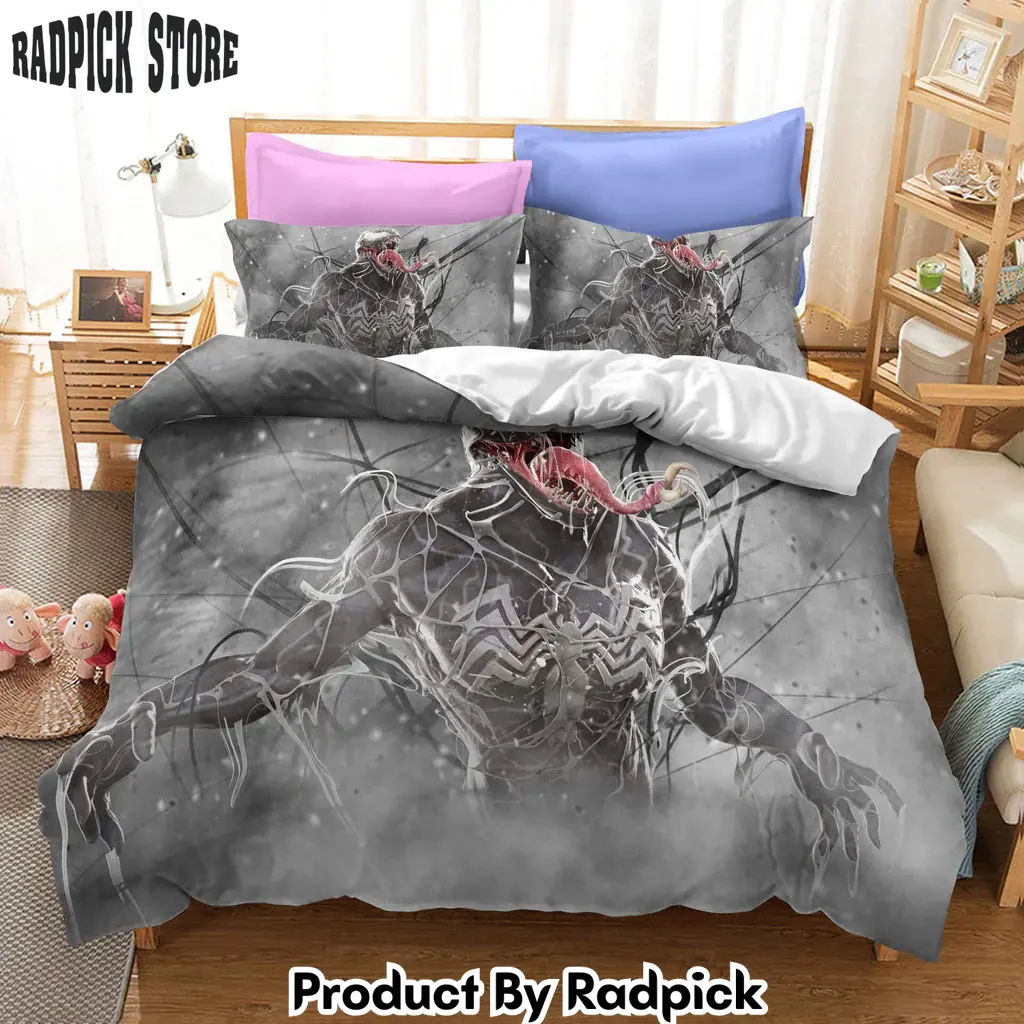 Movie venom cosplay bedding set duvet cover halloween bed sheets sets  rp0418547